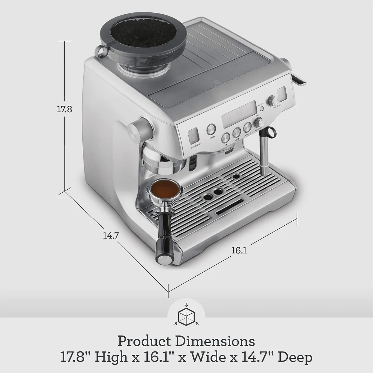 Breville Oracle Espresso Machine BES980XL, Brushed Stainless