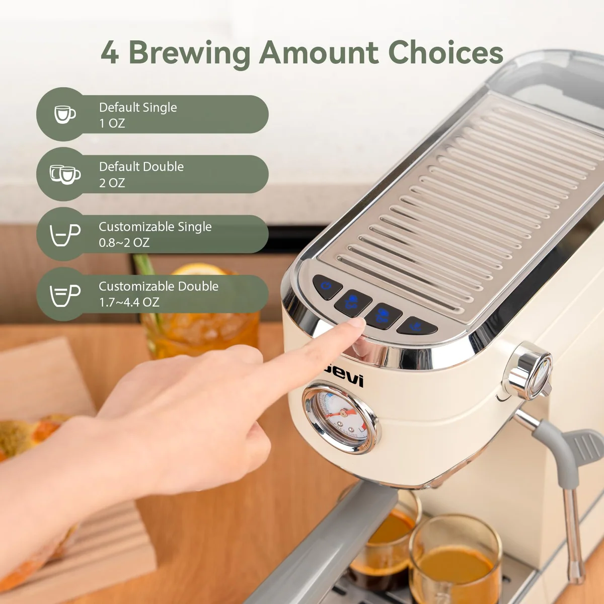 Gevi 20 bar espresso machine, view 4