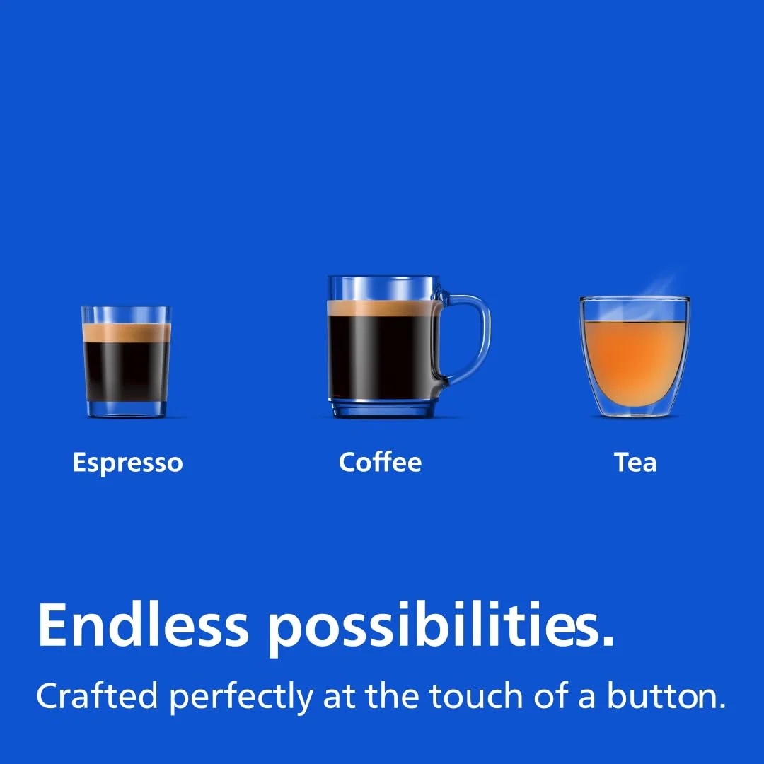 Philips 2200 Series Fully Automatic Espresso Machine, Classic Milk Frother, 2 Coffee Varieties, Intuitive Touch Display, 100% Ceramic Grinder, AquaClean Filter, Aroma Seal, Black (EP2220/14) rear view