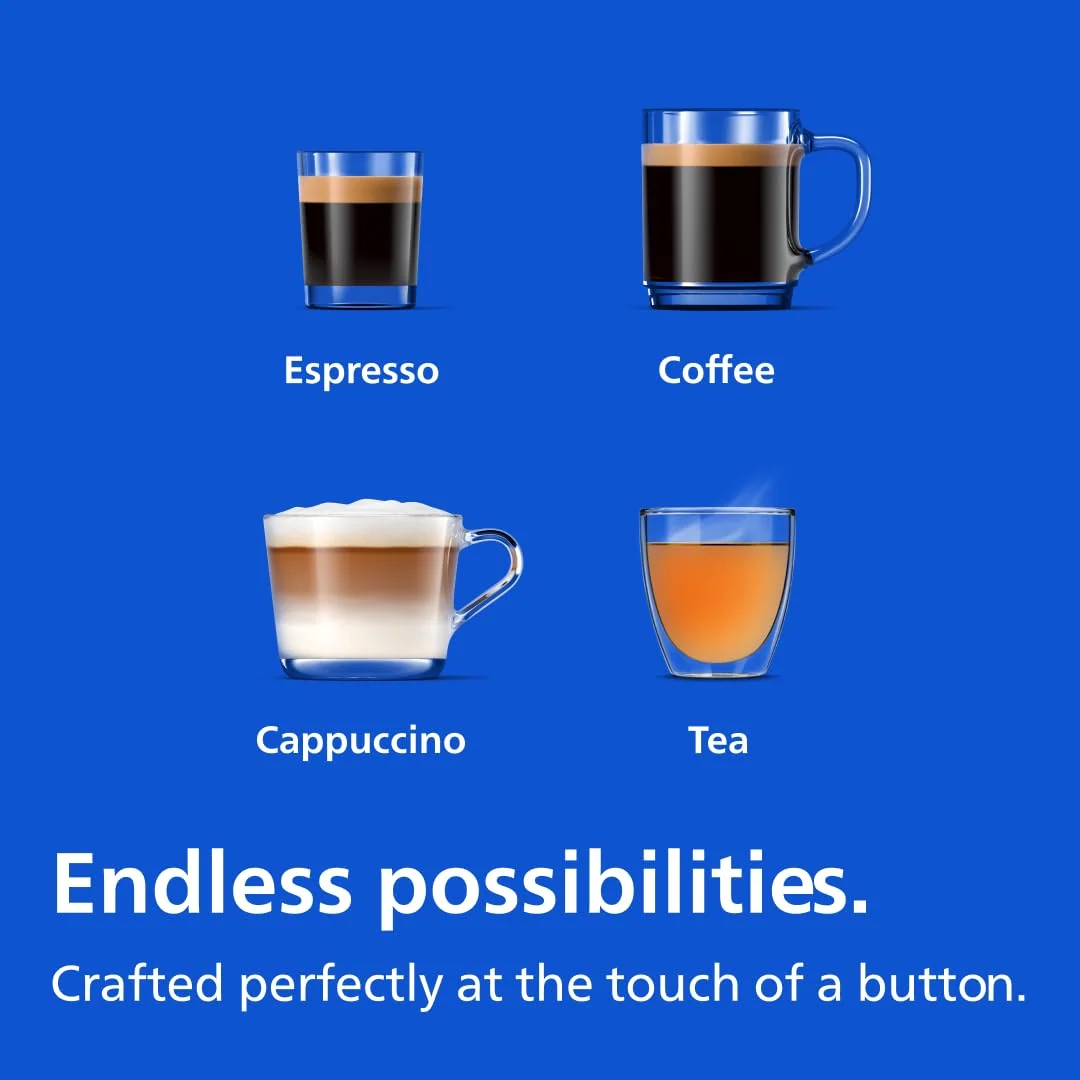 Philips 2300 Series Fully Automatic Espresso Machine with LatteGo milk system and integrated grinder, 4 Coffee Pre-Sets & Hot Water, 40% Quieter SilentBrew, 15-Bar Pressure, Matte Black (EP2330/10) rear view