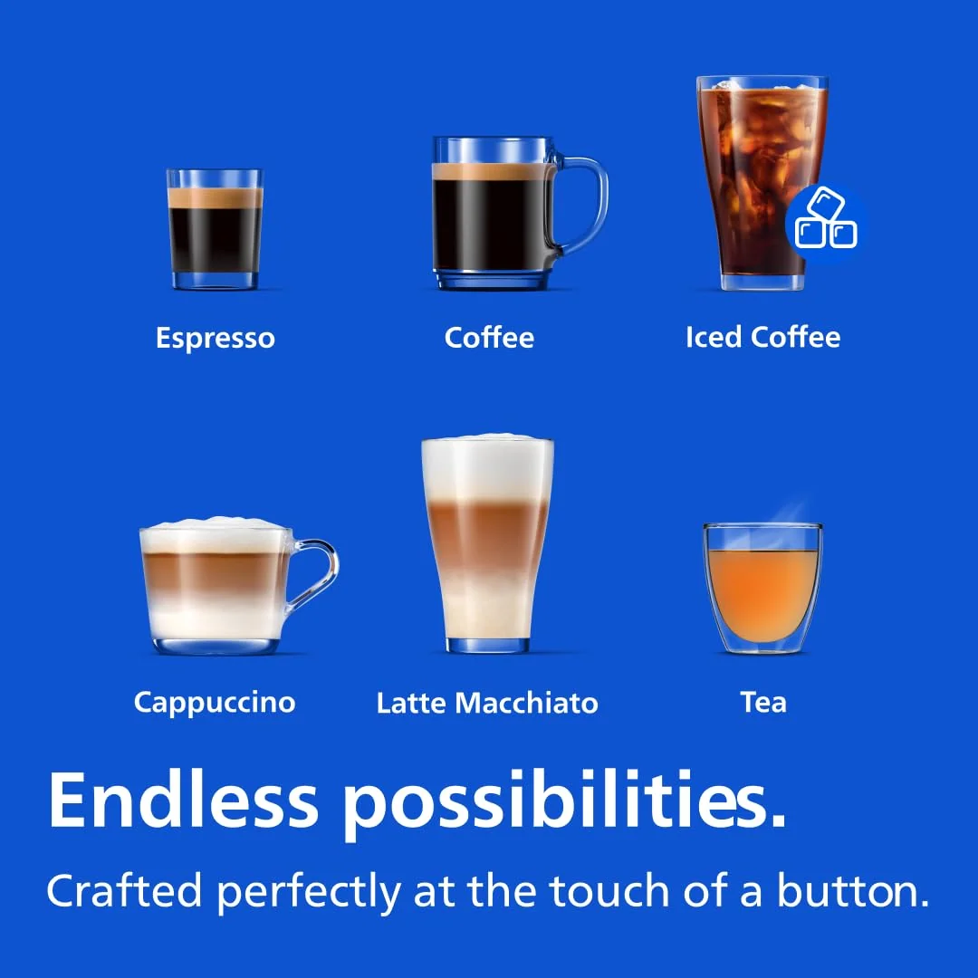 Philips 3300 Series Fully Automatic Espresso Machine with LatteGo Milk System and integrated grinder, 6 Hot & Iced Coffee Pre-Sets, 40% Quieter SilentBrew, 15-Bar Pressure, Glossy Black (EP3341/50) rear view