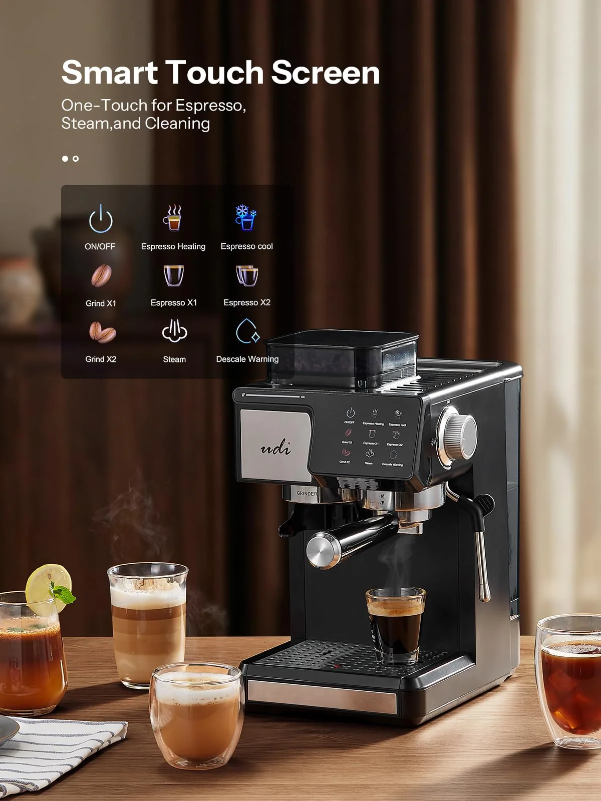 Udi 20 bar espresso machine, view 3